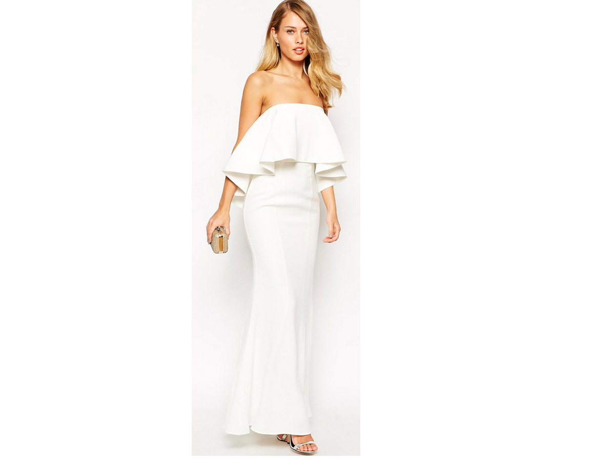 Jarlo Lily Bandeau Maxi Dress With Exaggerated Frill, $199