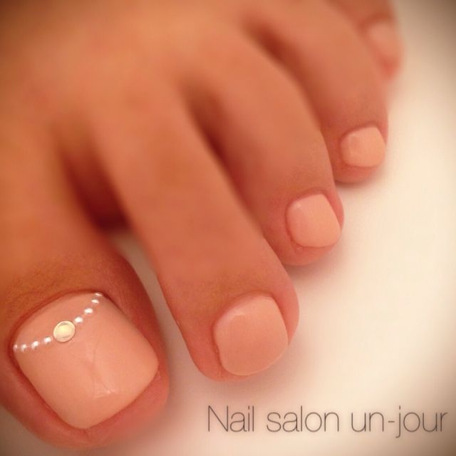 Light Pink Toe Nail Design