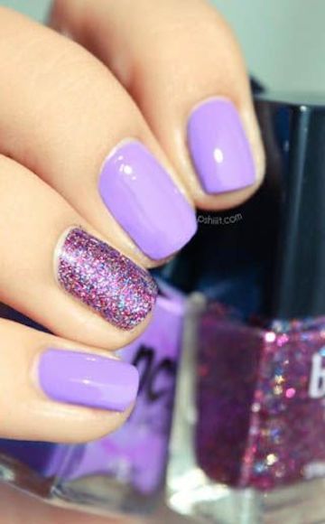 Light Purple Summer Nail Design