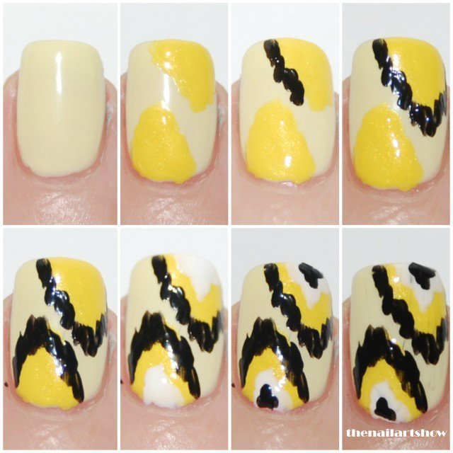 Milk Yellow Nail Art Design