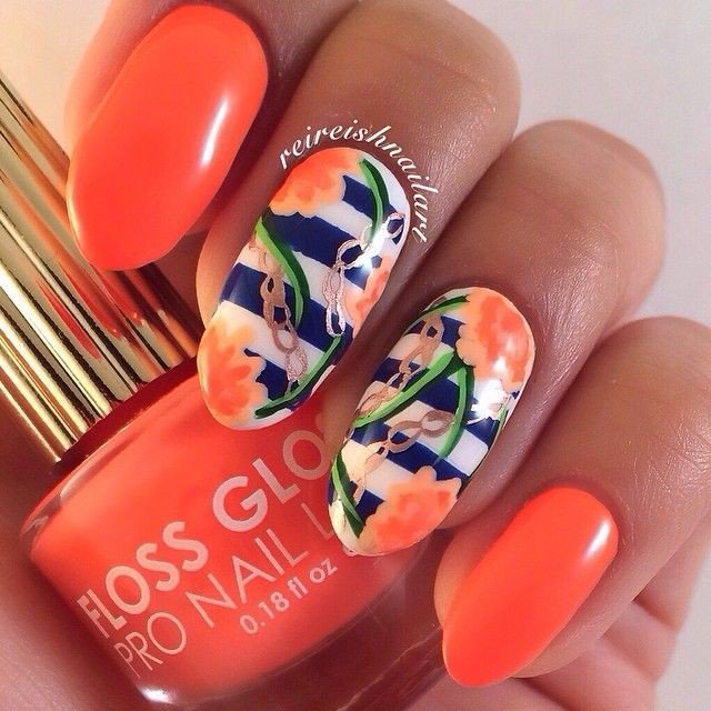 Orange Nail Art Design