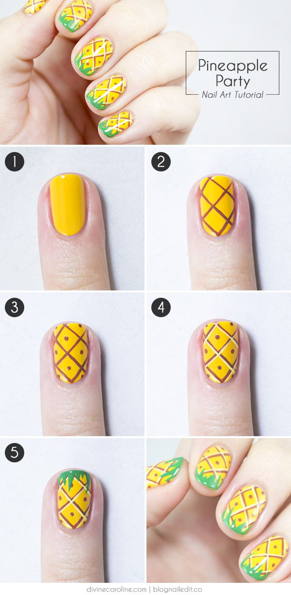 Pineapple Nail Art Design