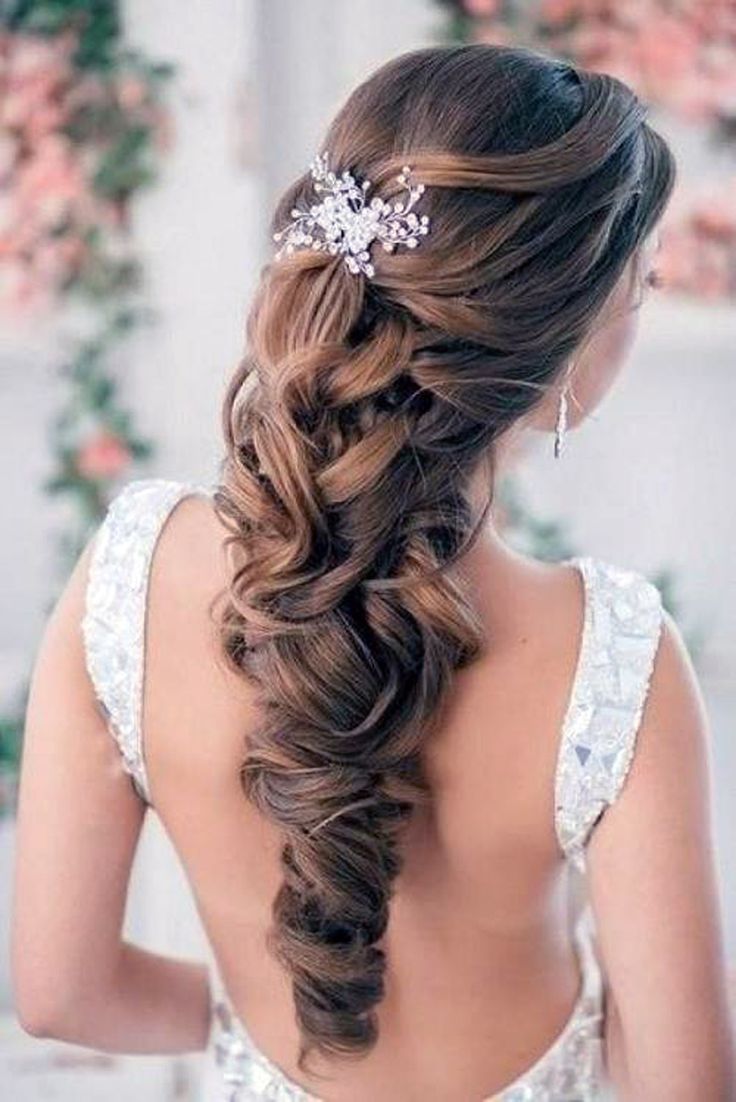 Pinned Up Half Up Half Down Wedding Hairstyle