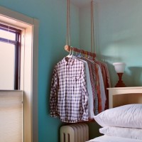 Rope Wrapped Hanging Clothes Bar