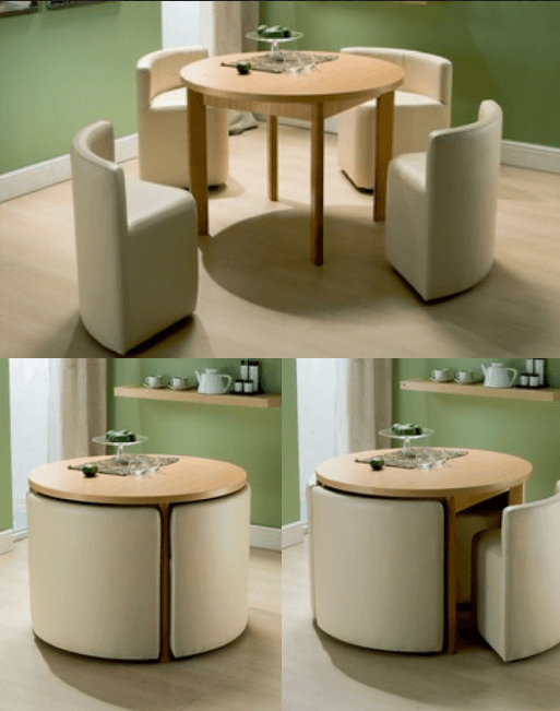 Space-Saving Dinning Table for 4 People