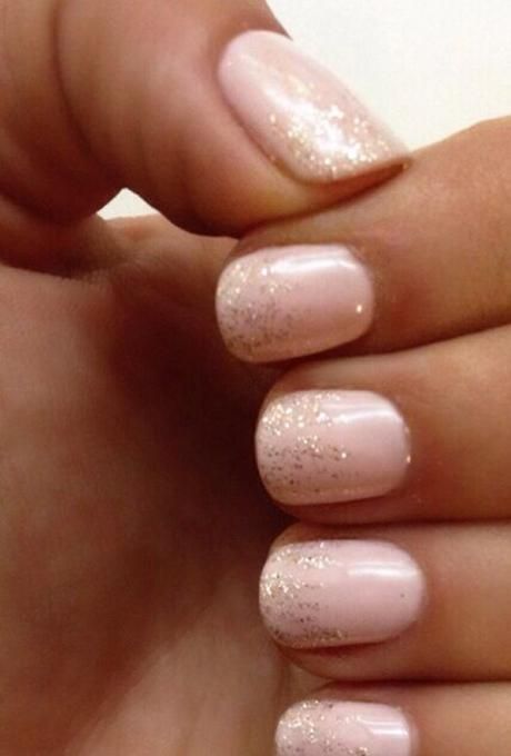 Sparkly Pink Wedding Nail Idea