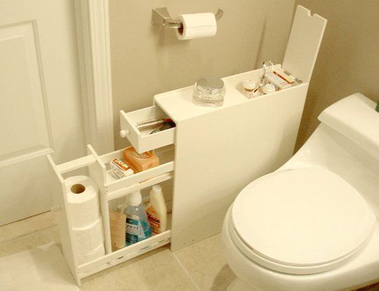 The shelf over the toilet