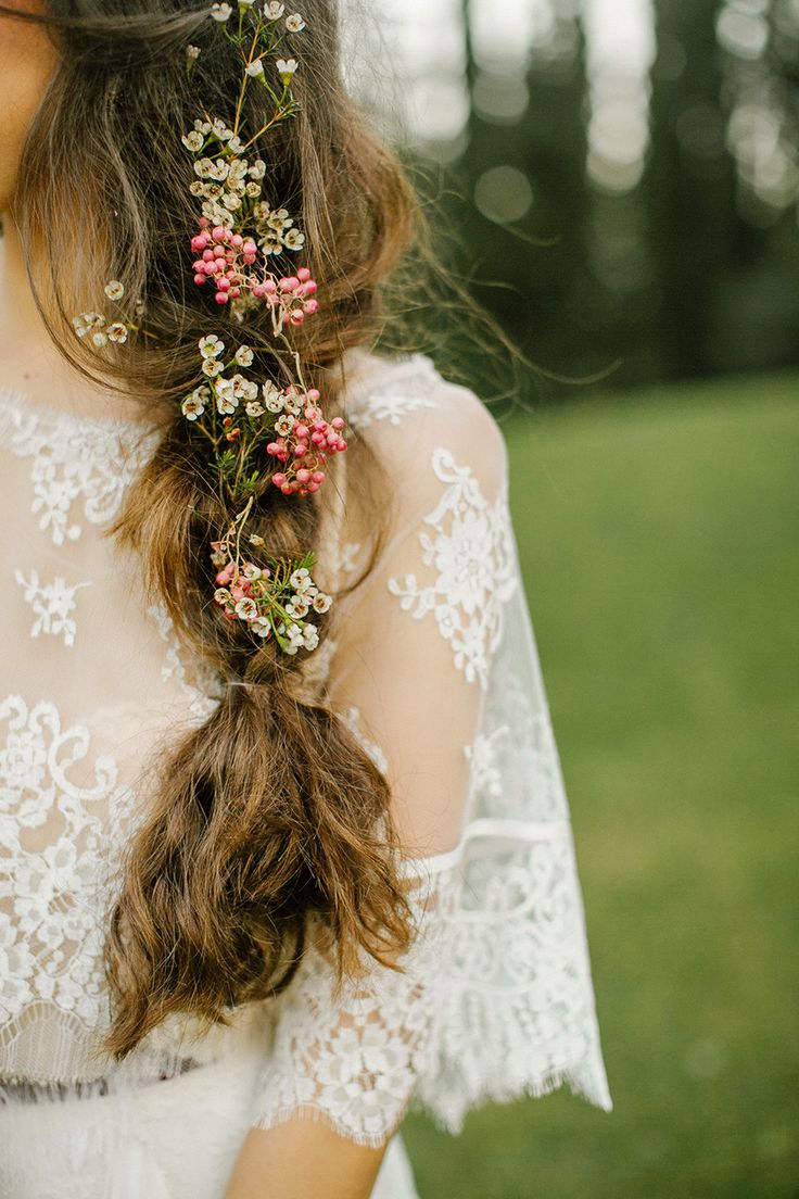 Boho-Chic Hairstyle with Flowers