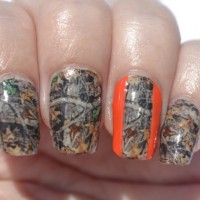 Camouflage Nail Design with Stripes