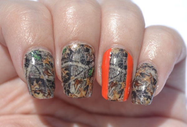 Camouflage Nail Design with Stripes