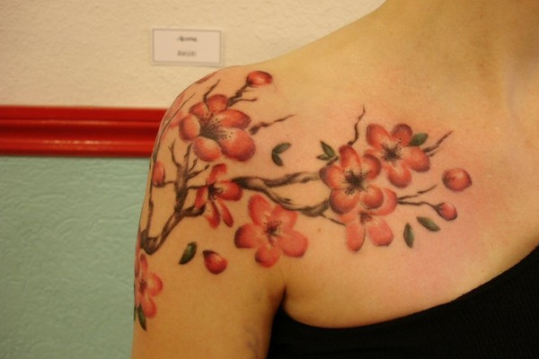 Cherry Blossom Shoulder Tattoos