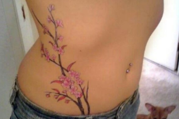 Cherry Blossom Tattoos on the Side