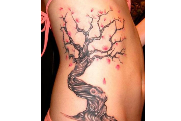 Cherry Blossom Tattoos on the Side