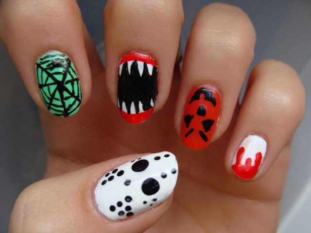 Colorful Halloween Nail Design
