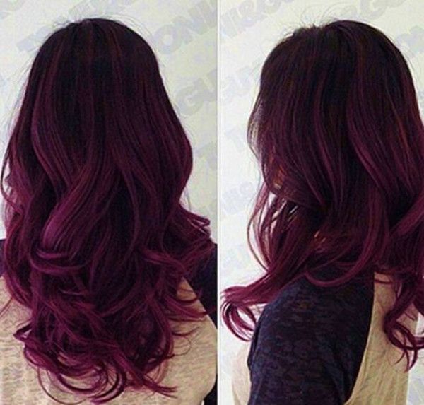 Dark Purple Ombre Hair Color Idea