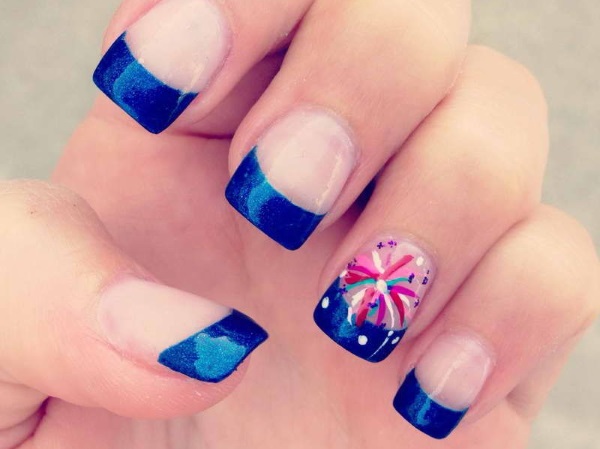 French Mani Fireworks Nails