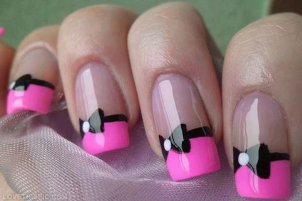 French Manicure for Bow Nails