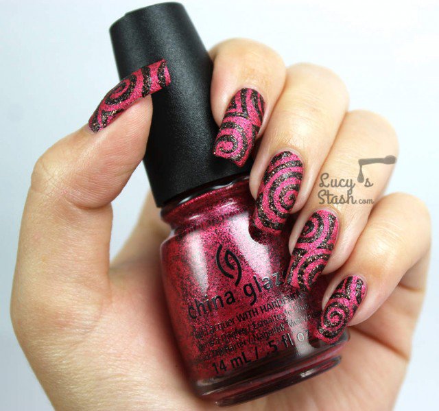 Pink Swirl Nail Design