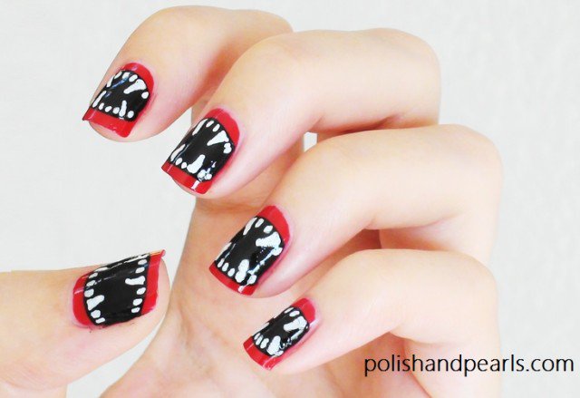 Red Halloween Nail Design