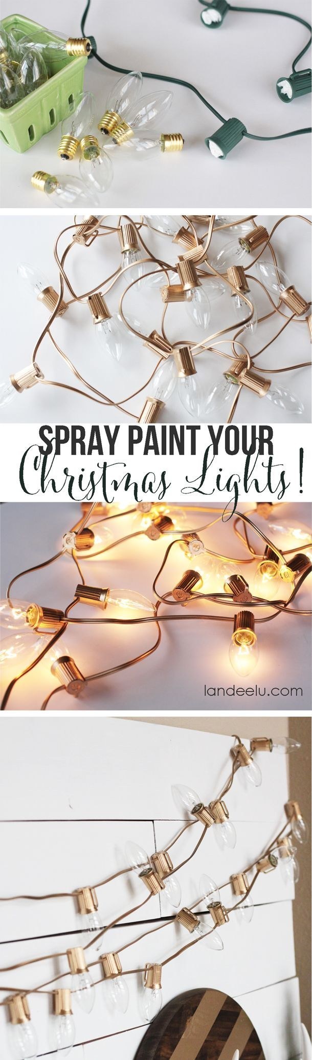 Spray paint holiday bulbs