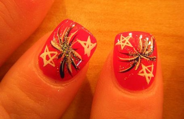 Stars and Fireworks Nails