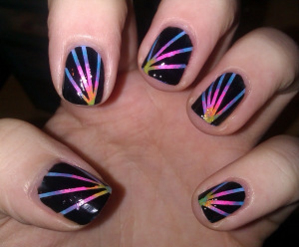 Striping Tape Fireworks Nails