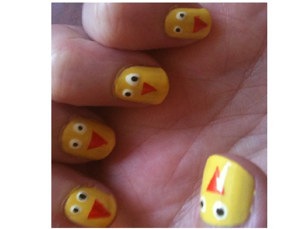 Baby Chick Easter Nail Design