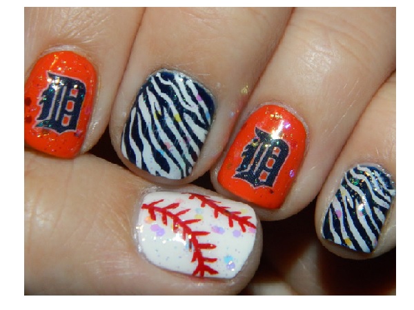 Baseball Nails with Animal Print