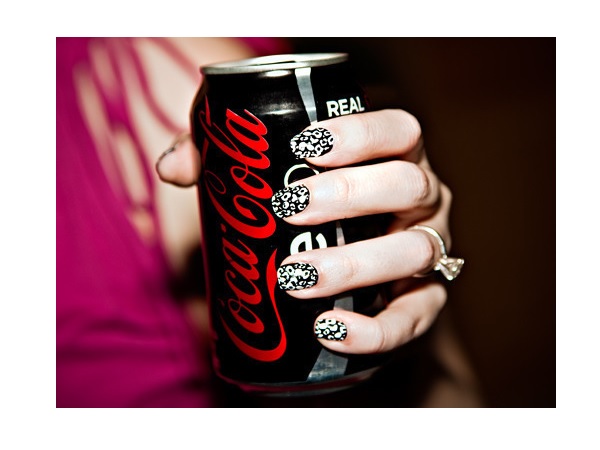 Black Bubbly Coke Cola Nails