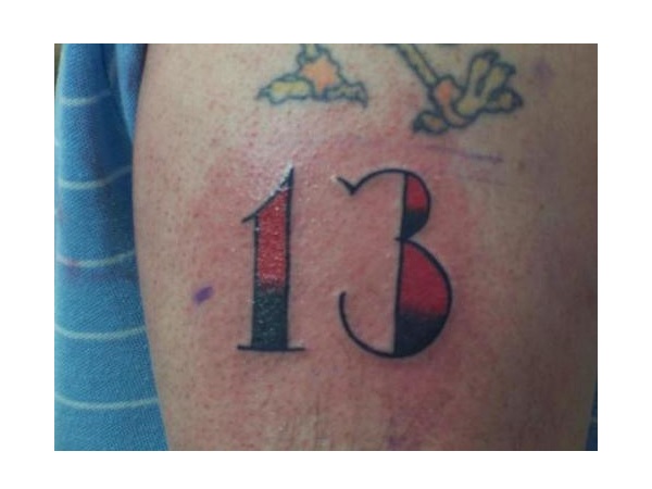 Black and Red 13 Tattoo