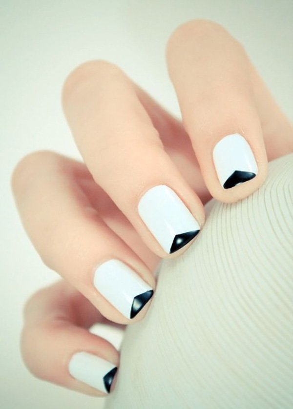 Black and White French Manicure Idea