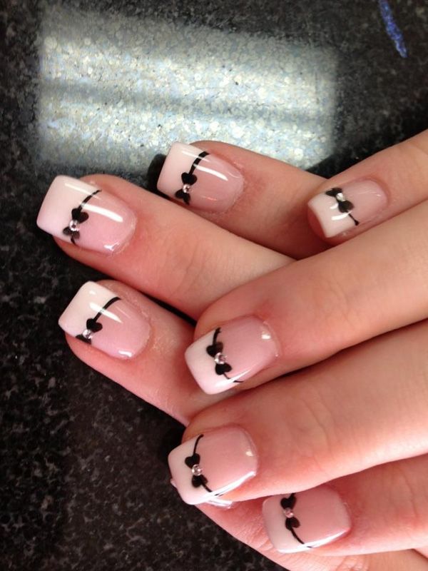 Bow French Manicure Idea