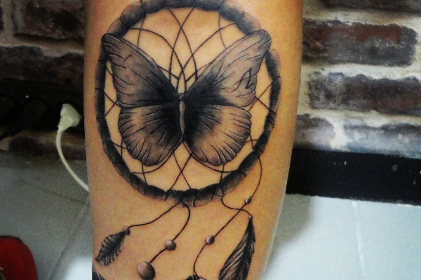 Butterfly Dream Catcher Tattoo Design