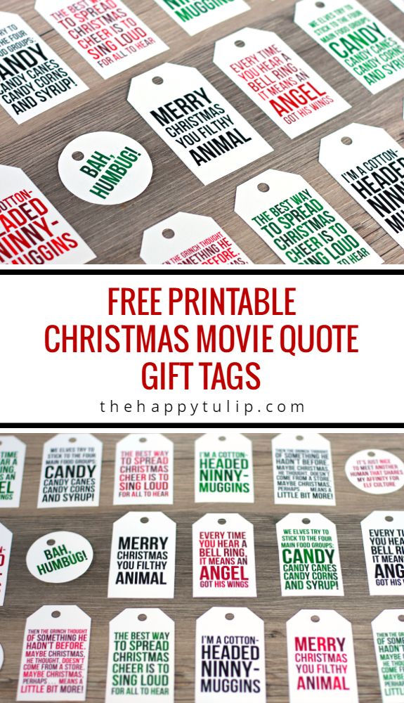 Christmas Movie Quote Gift Tags