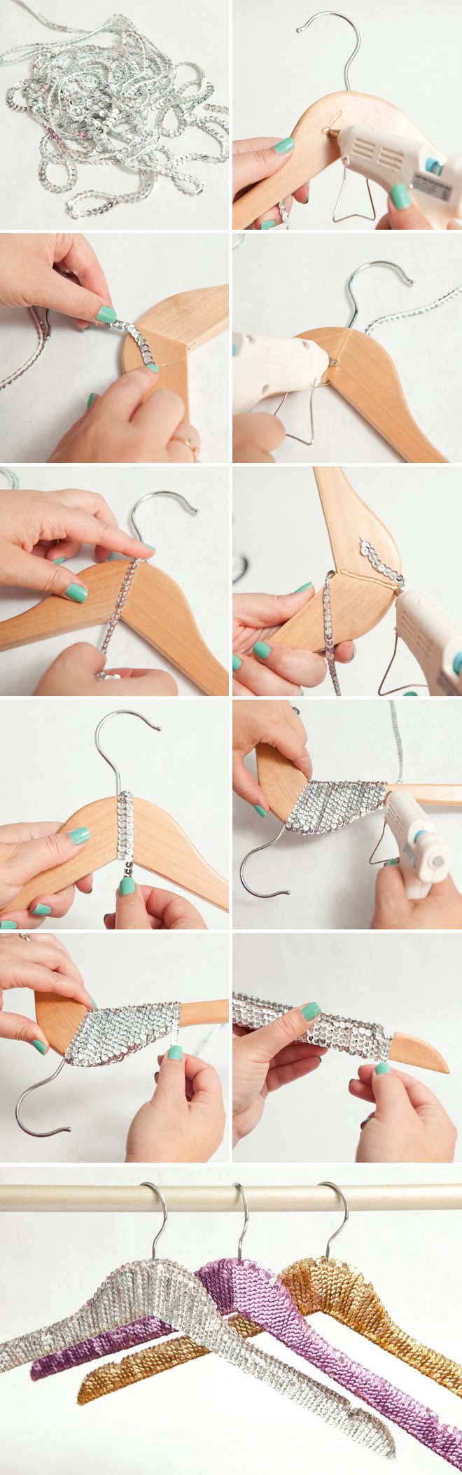 DIY Sequins Clothes Hanger Tutorial