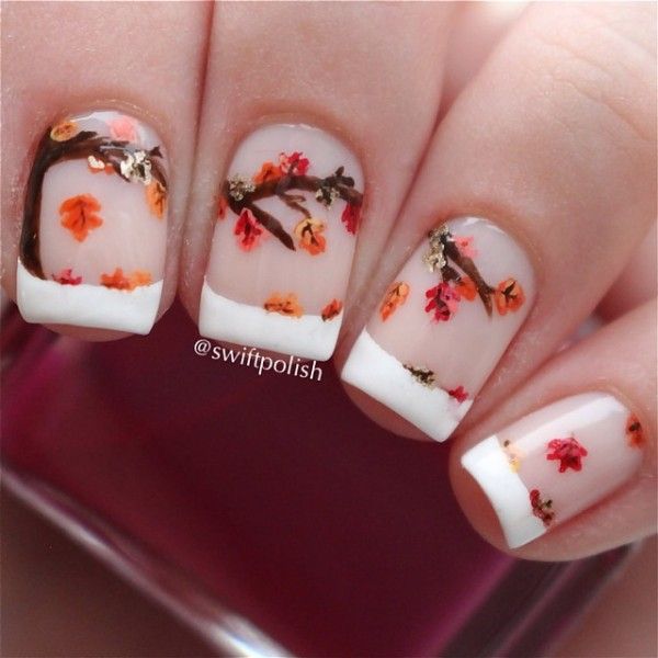 Fall French Tip Nail Design