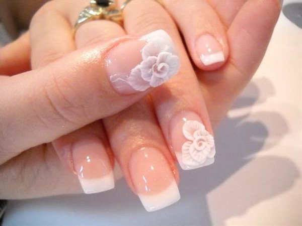 French Manicure Idea for Wedding