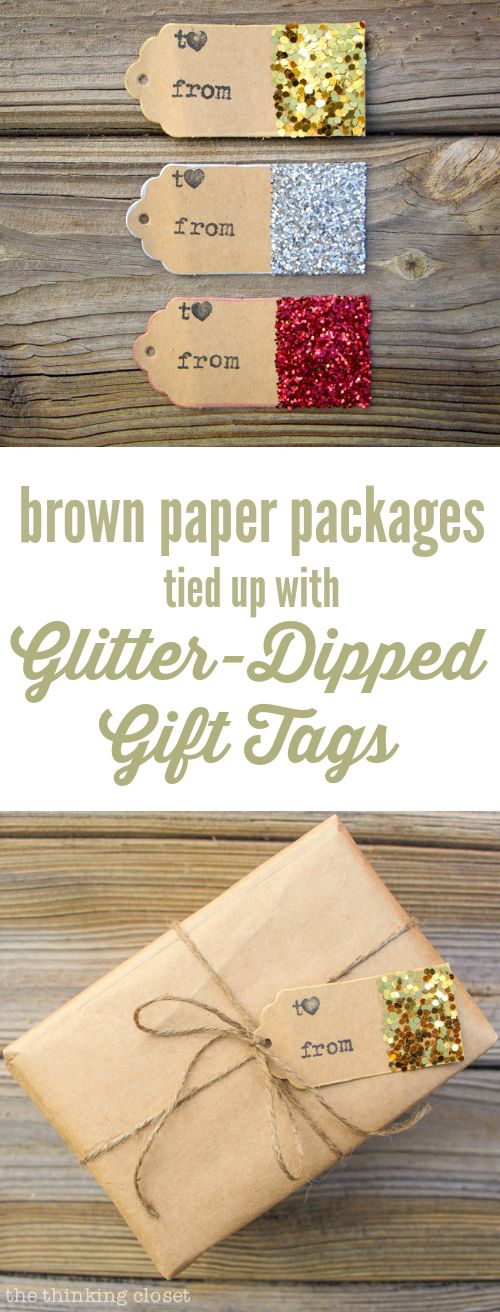 Glitter-Dipped Gift Tags