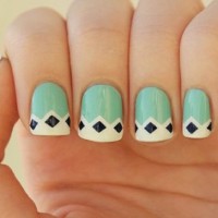 Lovely Green French Manicure Idea