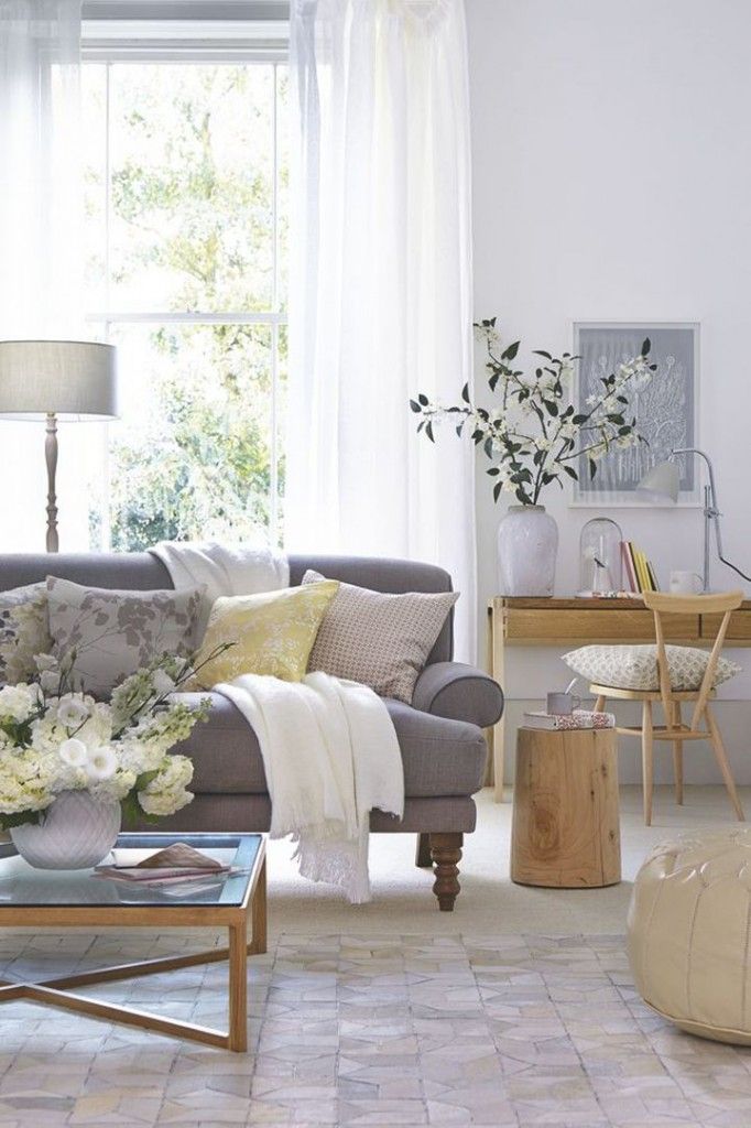 Grey Sofa with Pillows