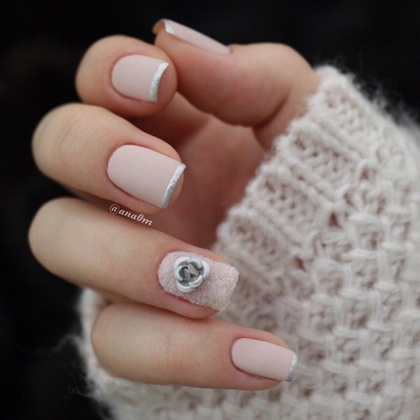Nude French Tip Nail Design