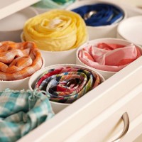 PVC Pipes in Drawer for Scarves