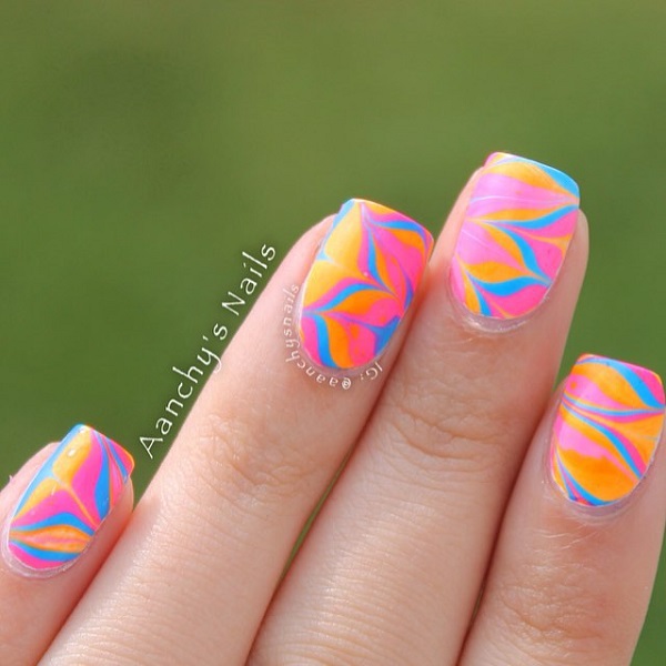 Pink Abstract Nail Design