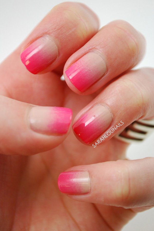Pink Gradient Nail Design for Short Nails