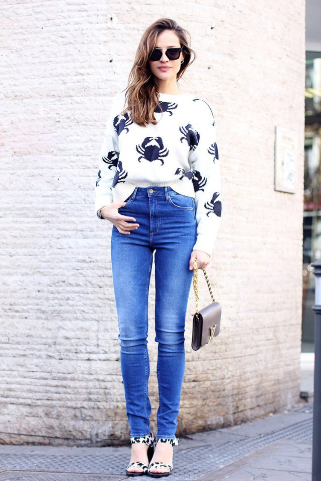 Printed Jumper with Jeans