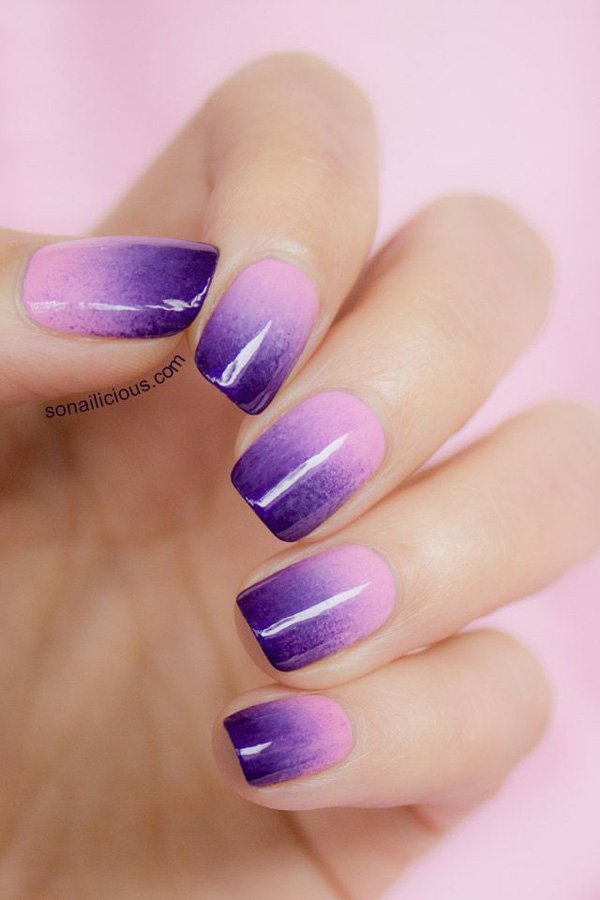 Purple Gradient Nail Design