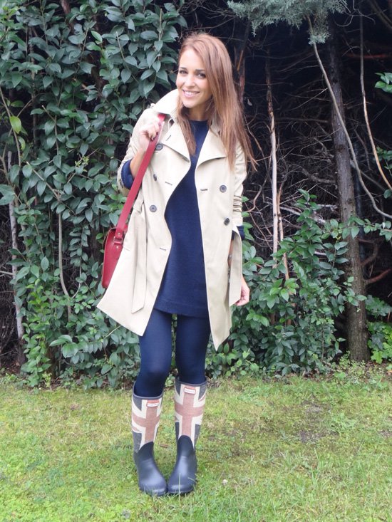 Rainy Boots with Trench Coat