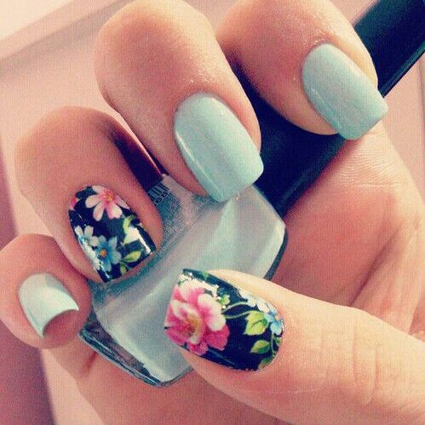 Sky Blue Nail Design