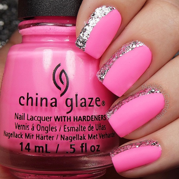 Sparkly Pink Nail Design
