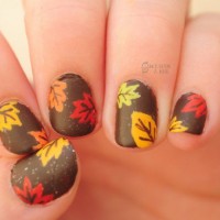 Thanksgiving Nail Design - Fall Leaves